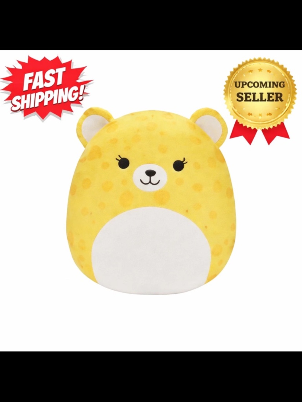 Cute Yellow Bear Lexie The Cheetah Squishmallow Stuffed Animal - Brand